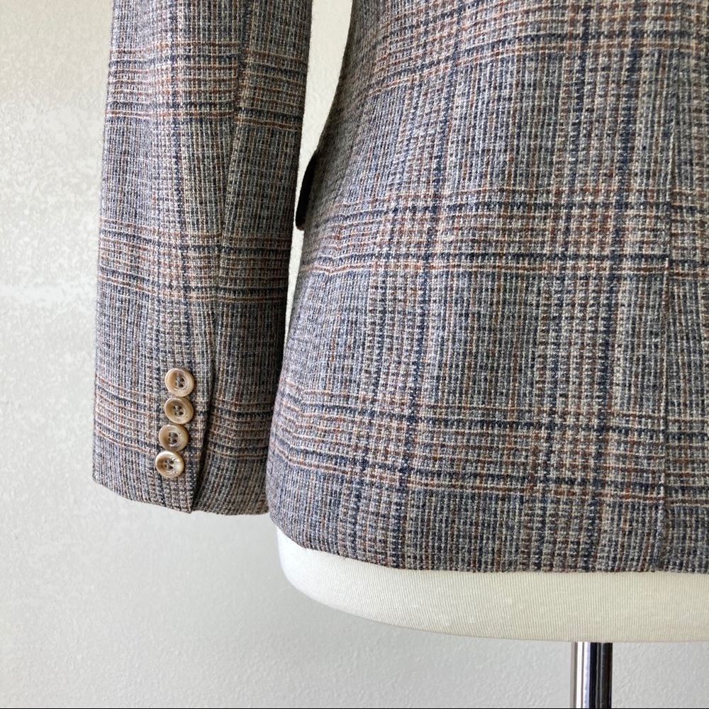 Vintage 80's Evan Picone Plaid Pure Wool Blazer - Picture 6 of 11